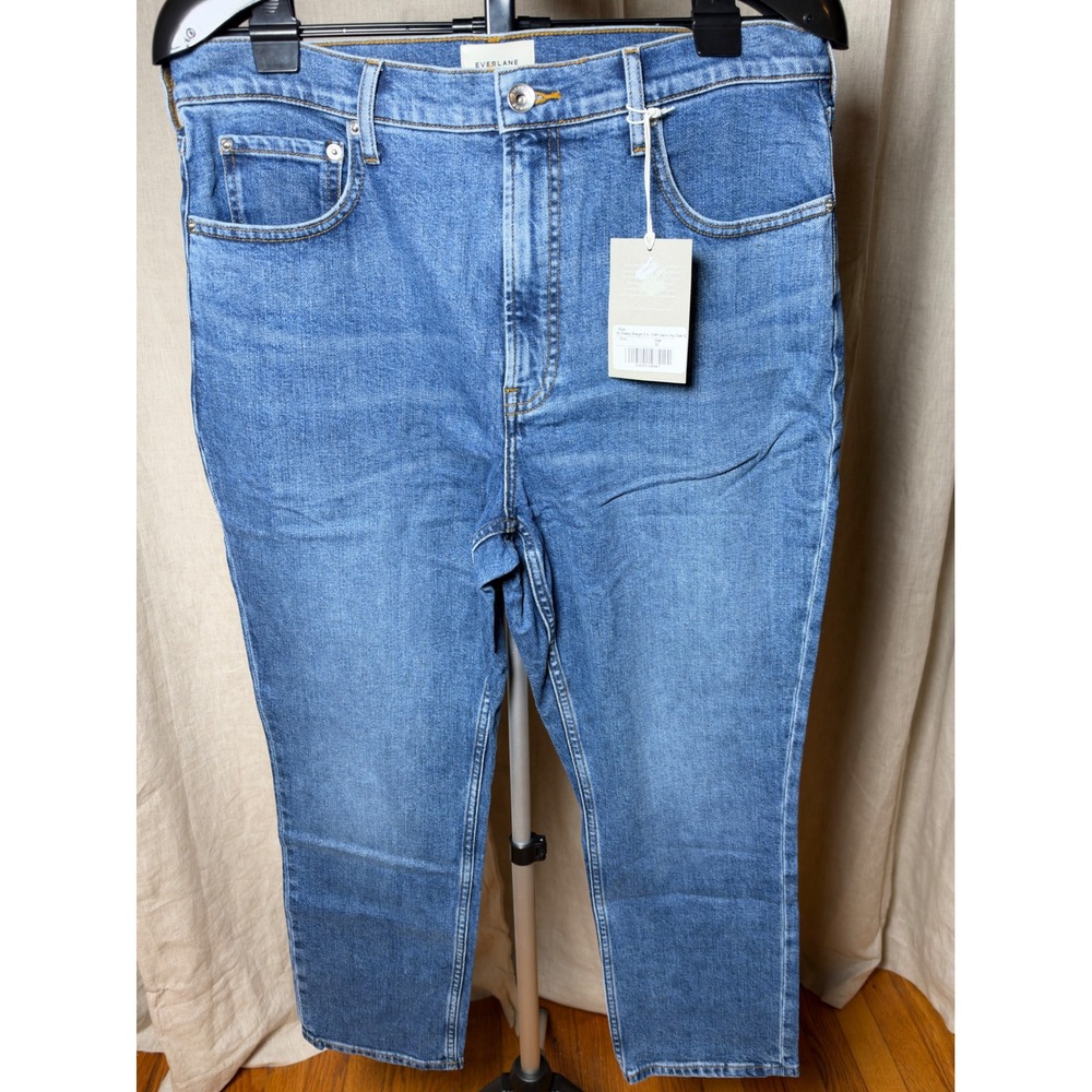 Everlane Cheeky Straight Organic Cotton Jeans Womens 32 Short High Rise Ankle